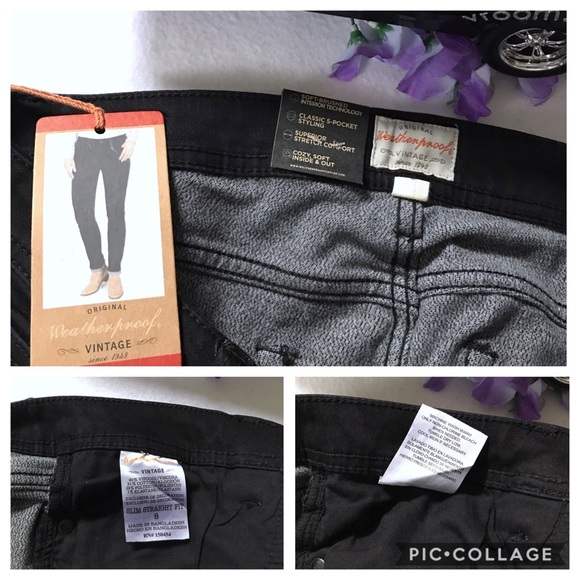 Weatherproof NWT Black Straight Stretch Jeans 16 - Picture 8 of 8